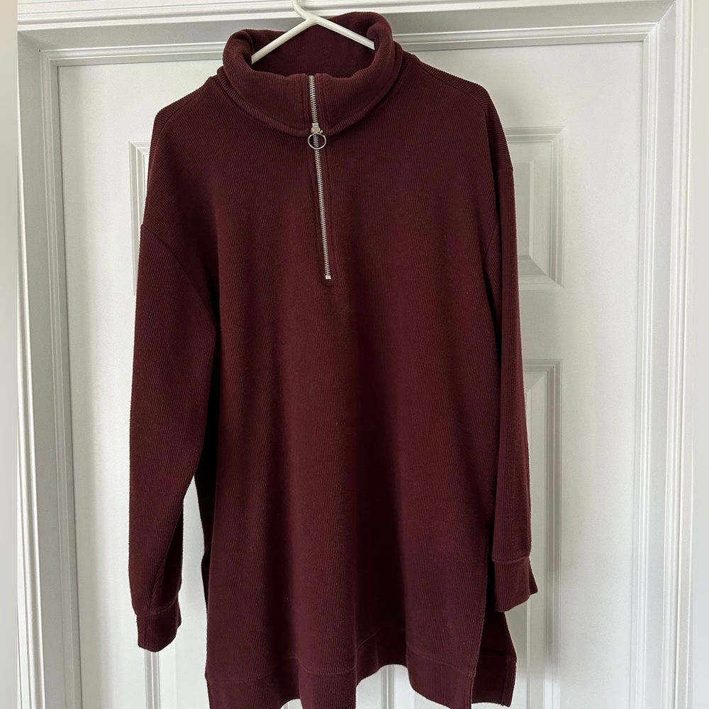 COPY - Viv and Ava knit maroon zip neck tunic
